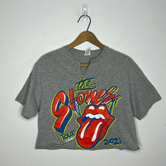 The Rolling Stones Custom Cropped DIY 2021 Graphic Tour T Shirt - Picture 3 of 11